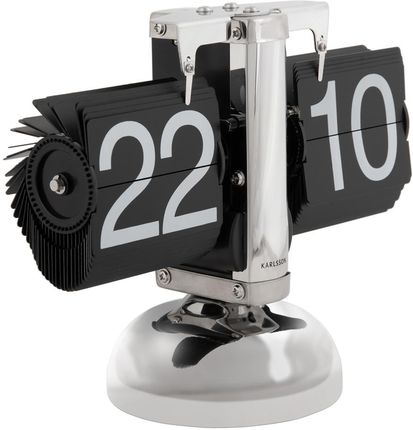 Karlsson Table Clock Small Flip Chrome With Black Flips (Ka5955Si)