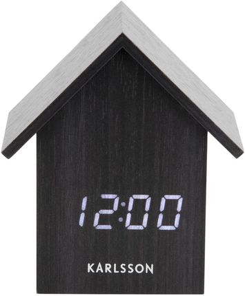 Karlsson Alarm Clock House Led Black Veneer (Ka5932Bk)