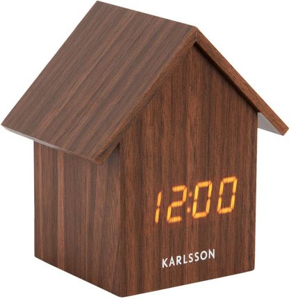 Karlsson Alarm Clock House Led Dark Wood Veneer (Ka5932Dw)