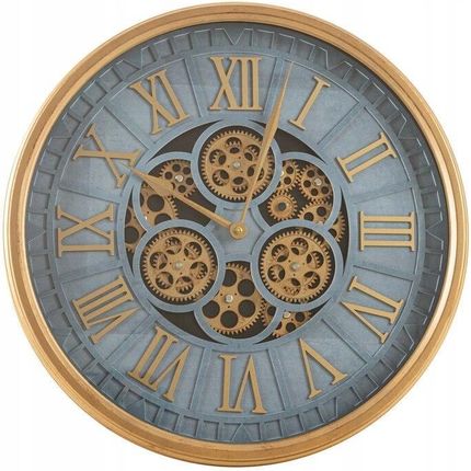 Eurofirany Nowoczesny Zegar Ścienny Clock 51X6X51 Niebieski+Złoty