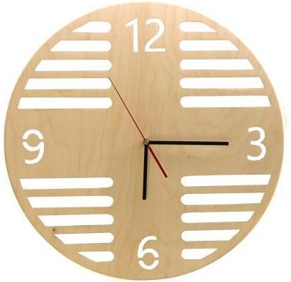 Timberwear Drewniany Zegar Ścienny Naturalny Cyfry Arabskie 50Cm Tbz14 50 (Tbz1450)
