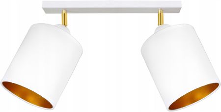 Lampa Plafon Żyrandol Ruchome Abażury Biały Złoty
