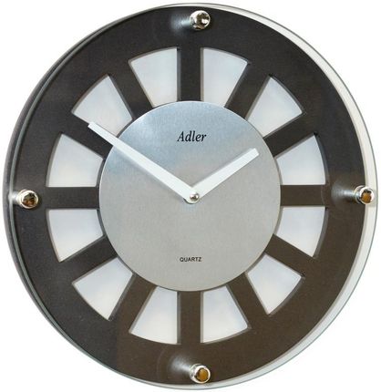 Adler Zegar Ścienny 21158 Antracyt Silver Czarny Srebrny Grafitowy