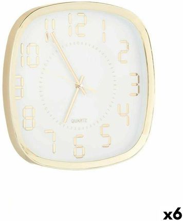 Gift Decor Zegar Ścienny Kwadratowy Złoty Szkło Plastikowy 31X4,5Cm 6Szt. (S3630905)