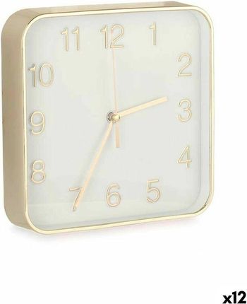 Gift Decor Zegar Ścienny Kwadratowy Złoty Szkło Plastikowy 19X3,5Cm 12Szt. (S3630907)