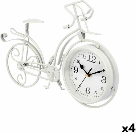 Gift Decor Zegar Stołowy Rower Biały Metal 33X22,5 4,2Cm 4Szt. (S3631203)