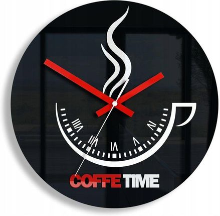 Modern Clock Zegar Ścienny Coffee Time Ii Black (Coffee2Black)