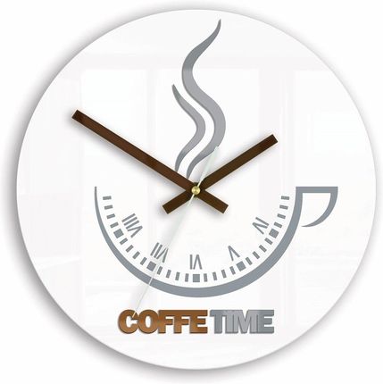 Modern Clock Zegar Ścienny Coffee Time Ii White (Coffee2White)