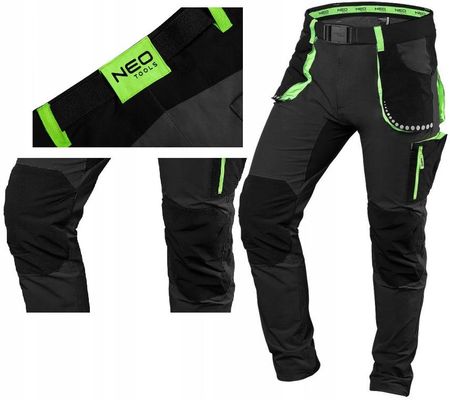 Neo Tools Spodnie Robocze Premium,4 Way Stretch, Czarne 81-290-Xs