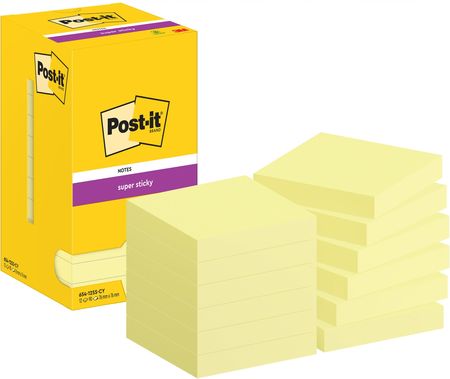 Post-It Sticky Karteczki Samoprzylepne Żółte 12 Bloczków 76Mm X 76Mm