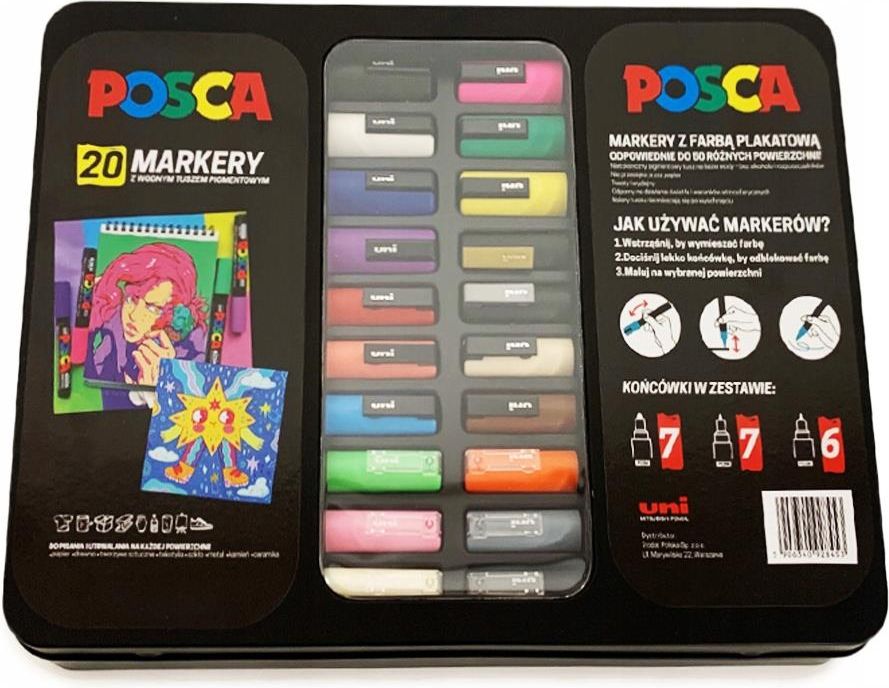 Posca Marker Uni Zestaw 20 Kolorówmetalowy Case - Ceny i opinie - Ceneo.pl