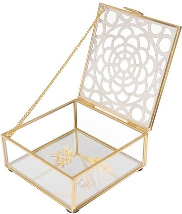 Altom Design Szkatułka Na Biżuterię Szklana Golden Honey 16x16cm (103016866)