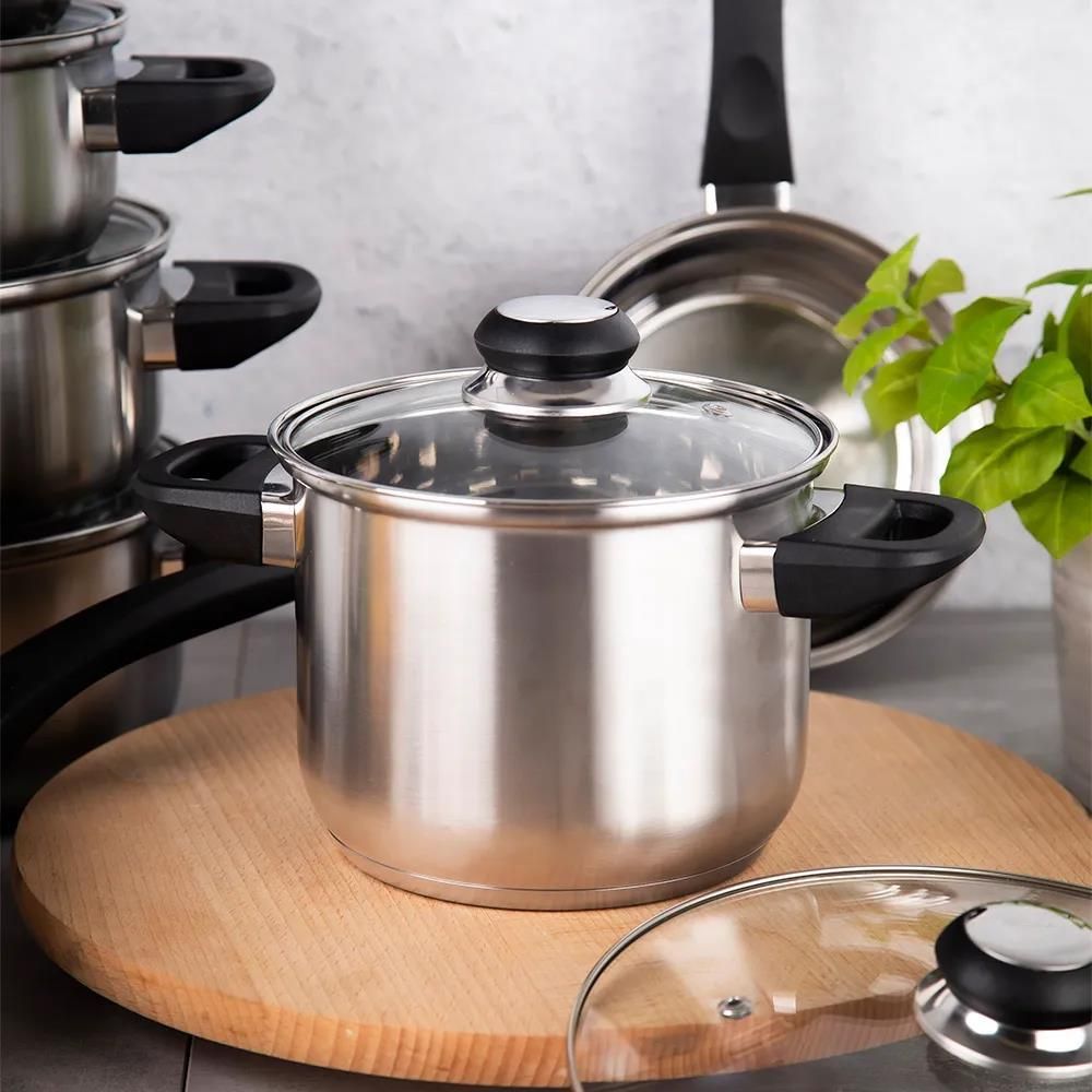 Altom Design Garnek Wysoki Ze Stali Nierdzewnej Z Pokrywką Szklaną ...