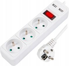 Blow Gruby Sznur Włącznik 4GNIAZDA 2xUSB 2.1A 1,5M (98083PR470WSPUSB)