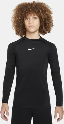 Nike Koszulka Z Długim Rękawem Dla Dużych Dzieci Chłopców Dri Fit Pro Czerń