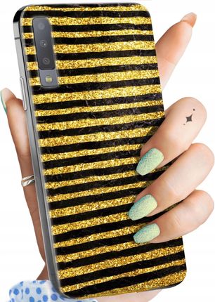 Etui Do Samsung Galaxy A7 2018 Złoto Gold Rich Obudowa Pokrowiec Case