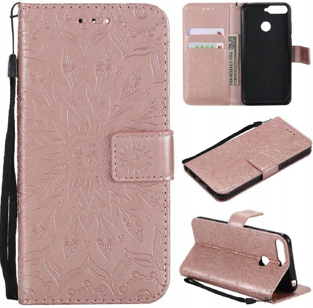 Custodia Flip In Pelle PU Con Portafoglio Per Huawei Y6 2018 E Honor 7A – Design Girasole, Protettiva E Con Supporto Per Video