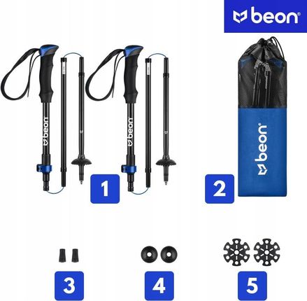Kije Trekkingowe Beon Fold Lite Blue - zdjęcie 2