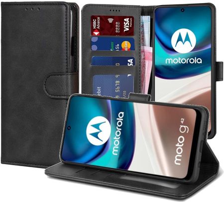 Etui Wallet do Motorola Moto G42 5G Ekoskóra Portfelowe z Klapką