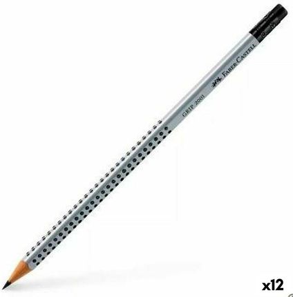 Faber-Castell Ołówek Z Gumką Do Mazania Grip 2001 Ekologiczne Szary Hb 12 Sztuk