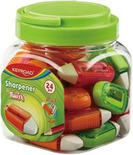 Zdjęcie Keyroad Temperówka Plastikowa Z Gumką Twist Pojedyńcza W Plastikowej Tubie 24Szt. - Śrem