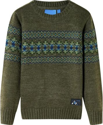 Sweter dziecięcy z dzianiny, khaki, 104