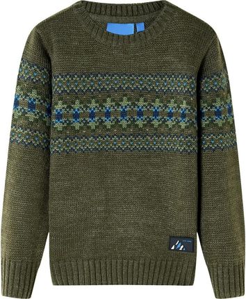 Sweter dziecięcy z dzianiny, khaki, 140