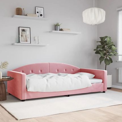 Vidaxl Sofa Z Funkcją Spania Różowa 100X200 Cm Obita Aksamitem 354146