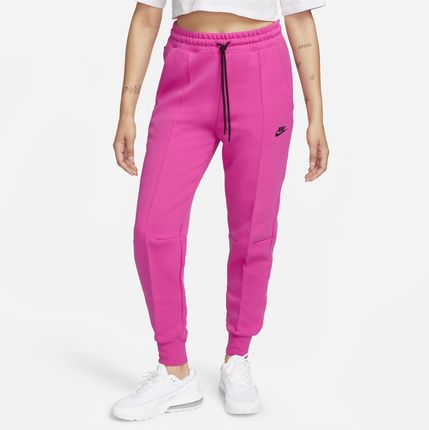 Damskie joggery ze średnim stanem Nike Sportswear Tech Fleece - Czerwony