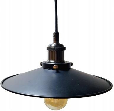 Lampa wisząca metalowa czarna dysk talerz E27 loft