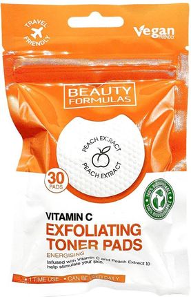 Beauty Formulas Exfoliating Toner Pads Nasączone Płatki Złuszczające I Energetyzujące Vitamin C 1Op-30szt.