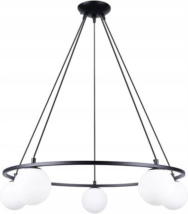 Nowoczesna lampa wisząca Żyrandol Yoli 5 aluminium/czarny szkło Sollux led