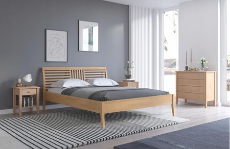 Łóżko Sypialniane Drewniane 140×200Cm Gres 506