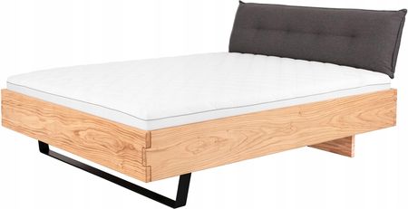 Łóżko Sypialniane Dębowe 160×200 Cm Teramo Pik Z Tapicerowanym Zagłówkiem I Metalową Nogą 584