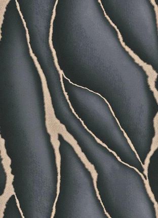 Erismann Czarny-Złoty Marmur 3D- Tapeta- Elle Decoration