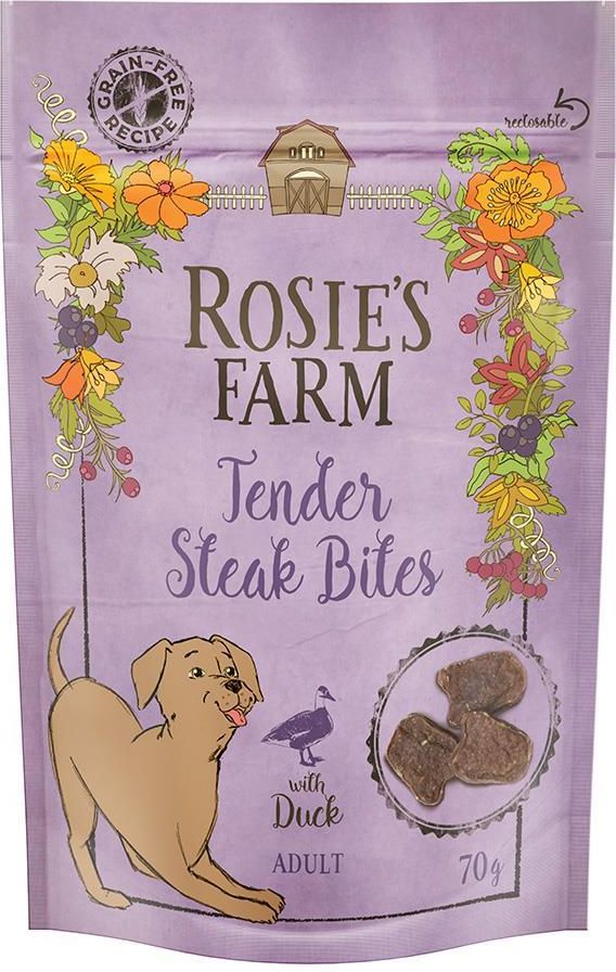 Karma Rosie'S Farm Snacks Adult Tender Steak Bites Kaczka 5X70g Ceny