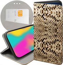 Etui Z Klapką Do Zte Blade V8 Wąż Skóra Węża Snake Futerał Case