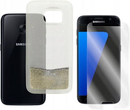 Etui do Samsung S7 G930 Pokrowiec Liquid Water Case srebrny 2 i Szkło