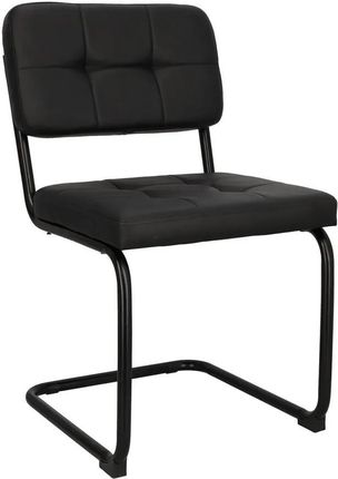 Elior Czarne Metalowe Krzesło Swing Tapicerowane Ekoskórą Vobo 4X 34535