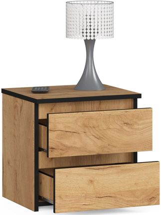 Akord Szafka Nocna Stolik Cl2 40X35X40 Cm Dąb Craft Mat 25974 - zdjęcie 3