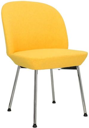 Elior Żółte Chromowane Krzesło Minimalistyczne Zico 4X 34609
