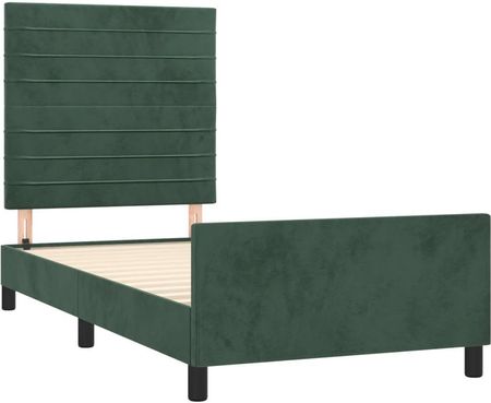 Vidaxl Rama Łóżka Z Zagłówkiem Ciemnozielona 90X190 Cm Aksamitna 3125791 - zdjęcie 3
