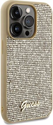 Guess Disco Metal Script - Etui iPhone 14 Pro Max (złoty) - zdjęcie 2