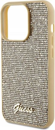 Guess Disco Metal Script - Etui iPhone 14 Pro Max (złoty) - zdjęcie 4