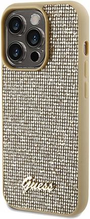 Guess Disco Metal Script - Etui iPhone 14 Pro Max (złoty) - zdjęcie 5