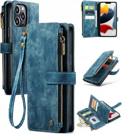 Caseme iPhone 13 Pro Max Etui z klapką portfel karty skórzane