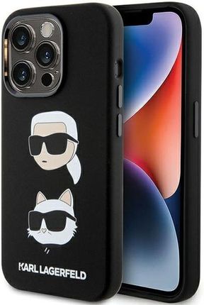 Etui Karl Lagerfeld Hard Case Silicone Karl & Choupette Head do iPhone 15 Pro Max, czarne
