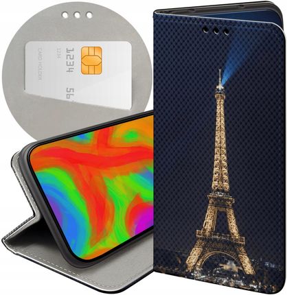 Etui Z Klapką Do Motorola Moto G54 5G Paryż Francja Eiffel Futerał