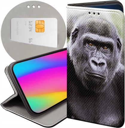 Etui Z Klapką Do Motorola Edge 20 5G Małpki Małpa Nosacz Futerał Case