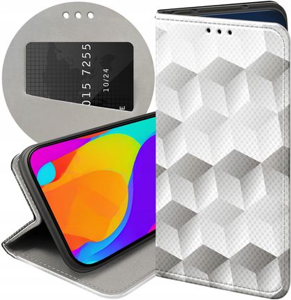 Etui Z Klapką Do Motorola Moto G54 5G 3D Geometryczne Iluzja Case